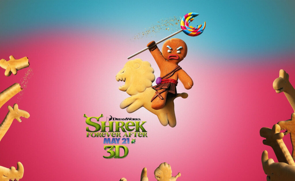 Vibrant Gingerbread Man Wallpaper: Shrek Forever After Fun Background