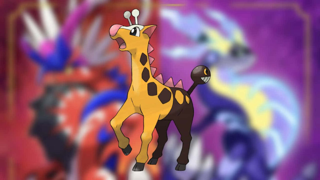 Vibrant Girafarig Portrait Wallpaper with Dynamic Colorful Background
