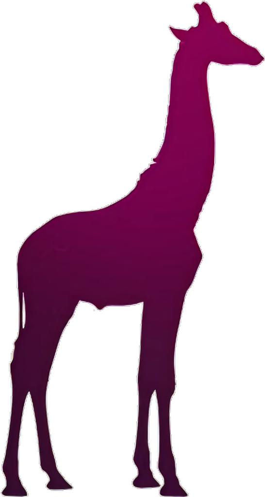 Vibrant Giraffe Silhouette Wallpaper in Purples and Pinks