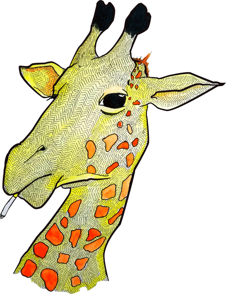 Vibrant Giraffe Wallpaper: Artistic Portrait with Abstract Patterns