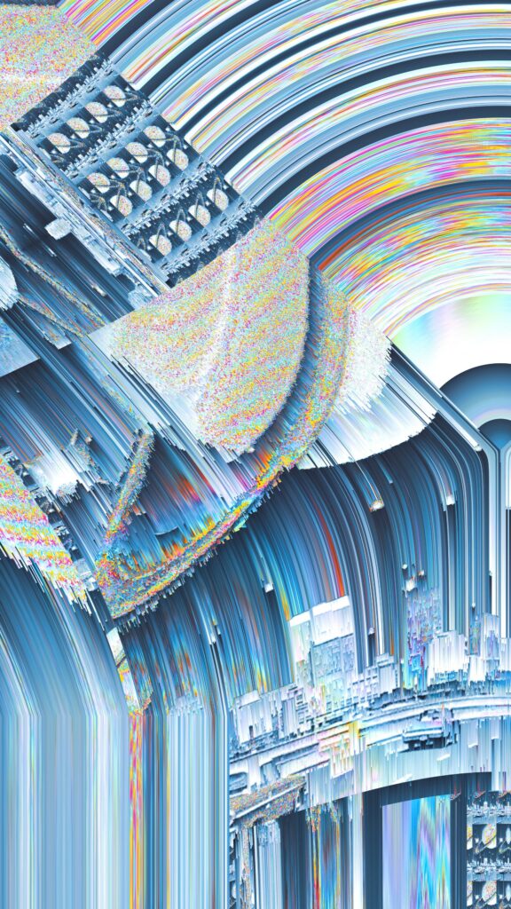 Vibrant Glitch Art Digital Wallpaper - 1920x3411 Abstract Background