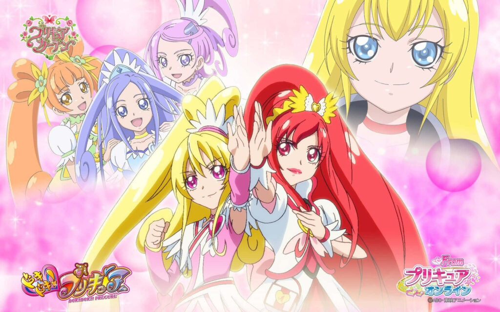 Glitter Force Magical Girls Wallpaper - Colorful & Dynamic Design