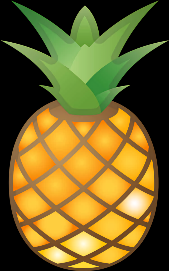 Vibrant Glowing Pineapple Wallpaper: Glossy Tropical Aesthetic