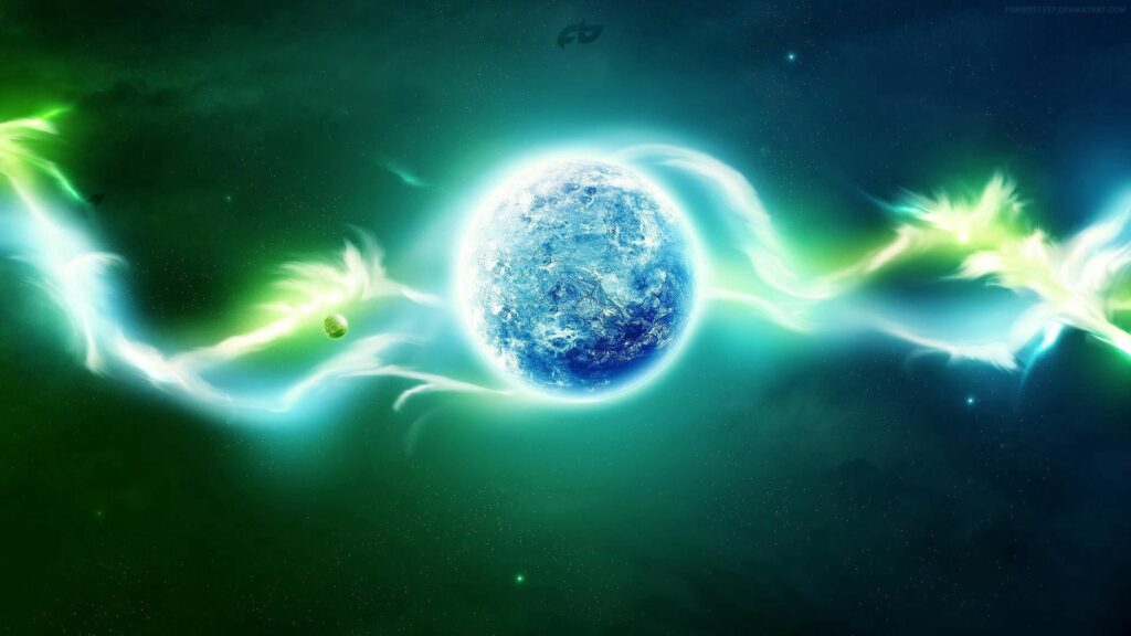 Vibrant Glowing Planet Wallpaper | Dark Cosmic Background
