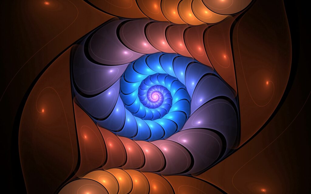 Vibrant Fractal Wallpaper: Colorful Spiral Design at 3840x2400