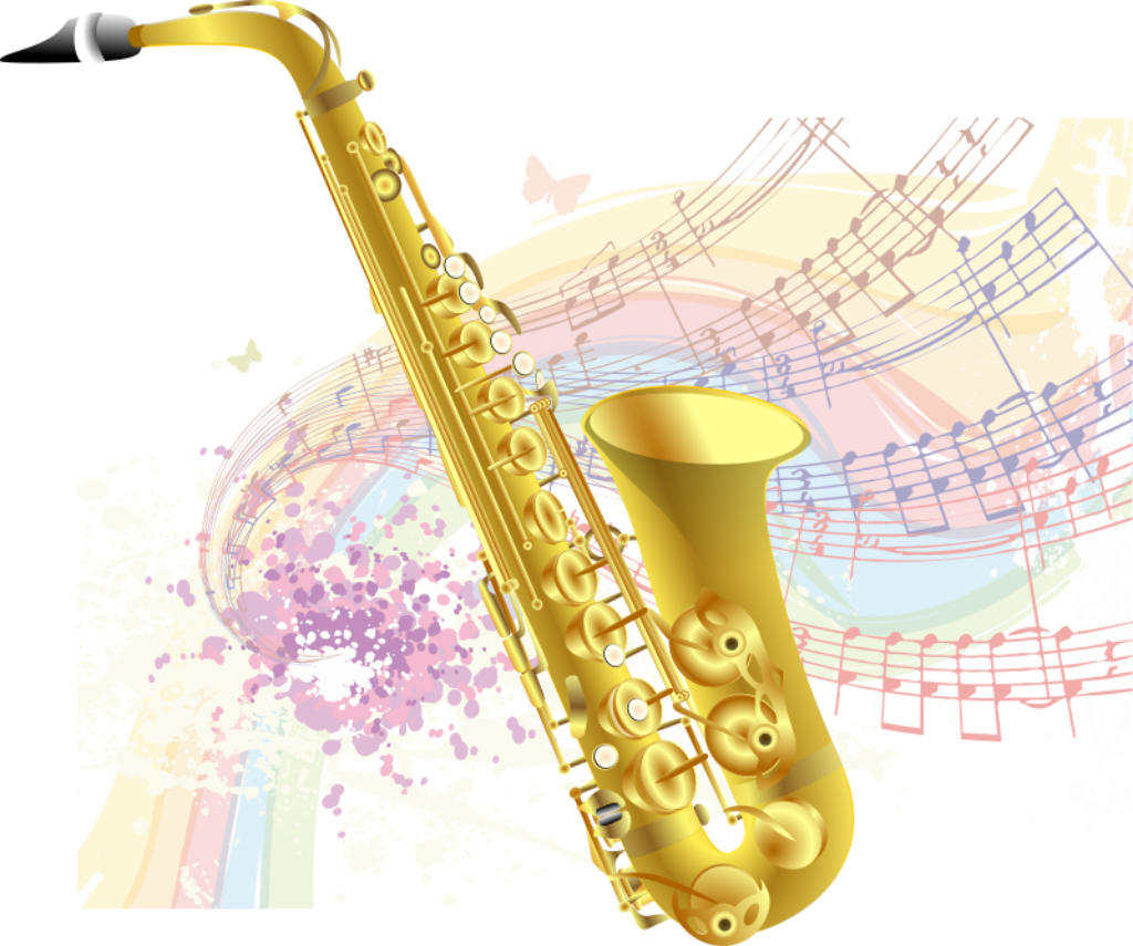 Vibrant Wallpaper: Golden Saxophone with Colorful Musical Burst