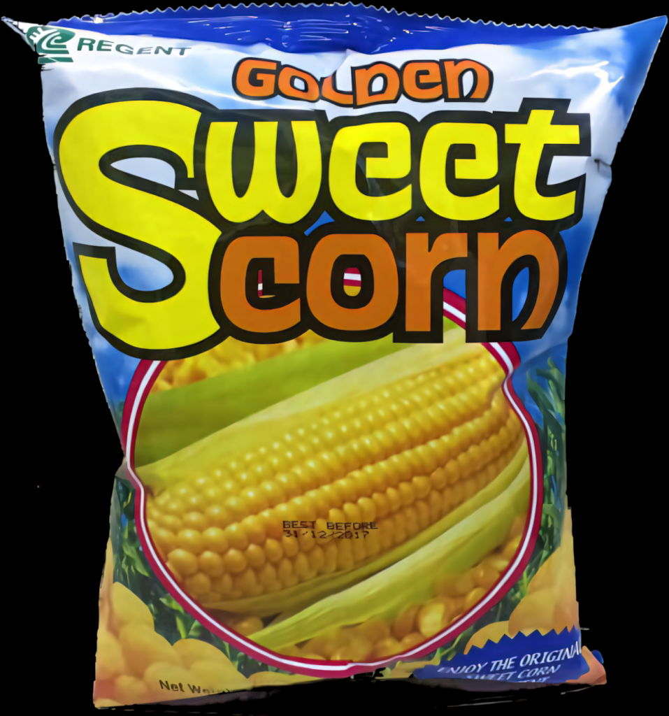 Vibrant Golden Sweet Corn Snacks Packaging Wallpaper Background