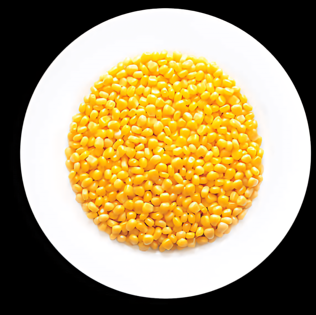 Vibrant Golden-Yellow Corn Kernels on White Plate - Culinary Wallpaper