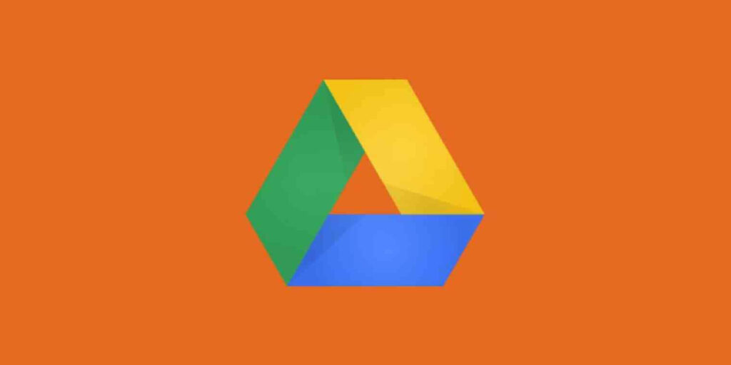 Google Drive Logo Wallpaper: Green, Yellow, Blue on Orange Background