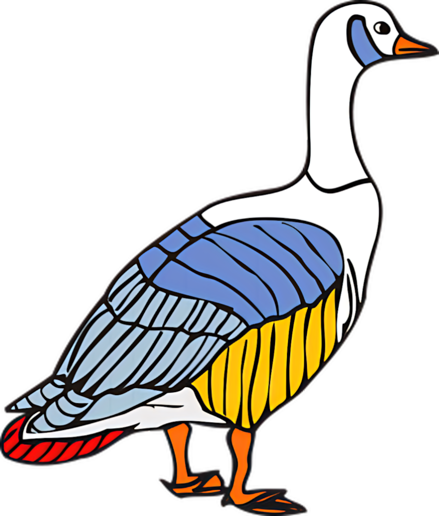 Vibrant Goose Wallpaper: Colorful Blue, Yellow & Red Background Art