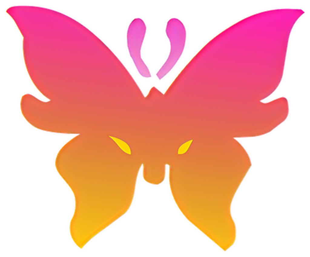 Vibrant Gradient Butterfly Wallpaper: Pink, Orange & Yellow Design