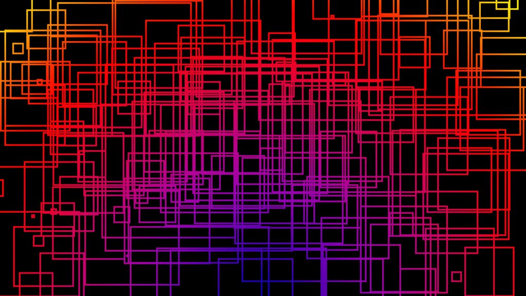 Vibrant Gradient Wallpaper: Intricate Interlacing Lines on Dark Background