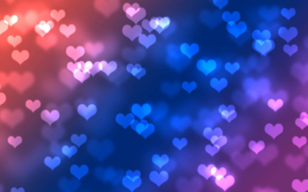 Vibrant Gradient Wallpaper with Glowing Heart Patterns | Dreamy Background