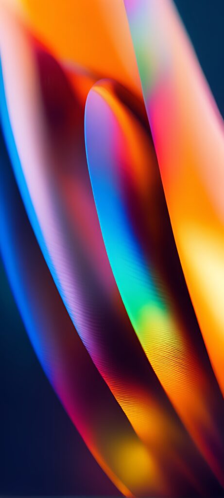 Vibrant Abstract Wallpaper: Dynamic Gradient Stripes on Dark Background