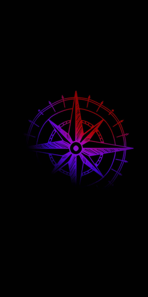 Sophisticated Super Amoled Background: An Elegant Gradient Purple and Red Vector Compass Enriching Your Super Amoled Display Wallpaper