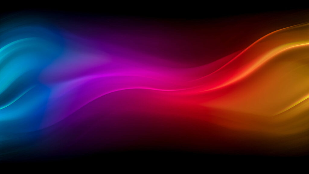 Vibrant Gradient Wave Wallpaper: Red, Purple & Blue on Black