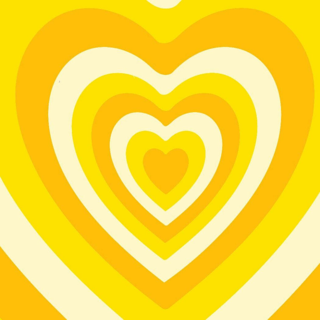 Vibrant Yellow & Orange Heart Gradient Wallpaper Background Design