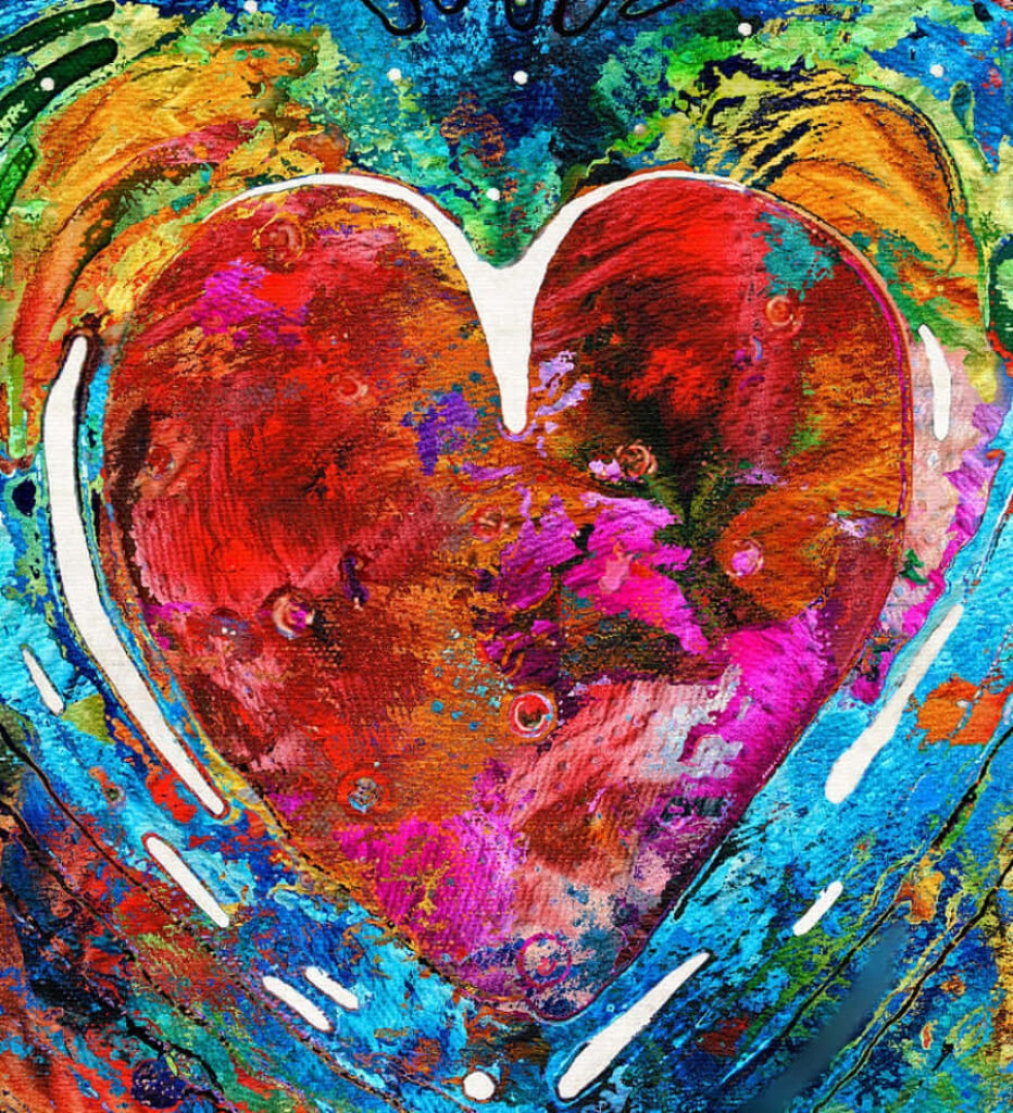 Vibrant Graffiti Heart Wallpaper: Bold & Colorful Art Background