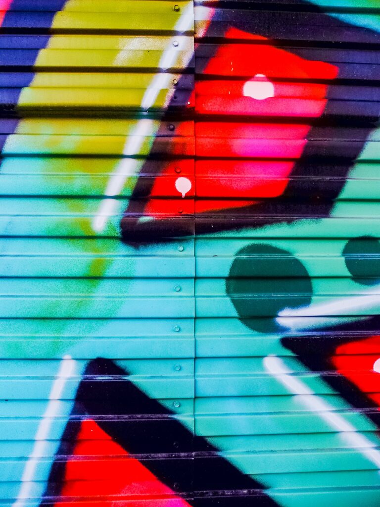Vibrant Graffiti Wallpaper - Bold Geometric Urban Art Background