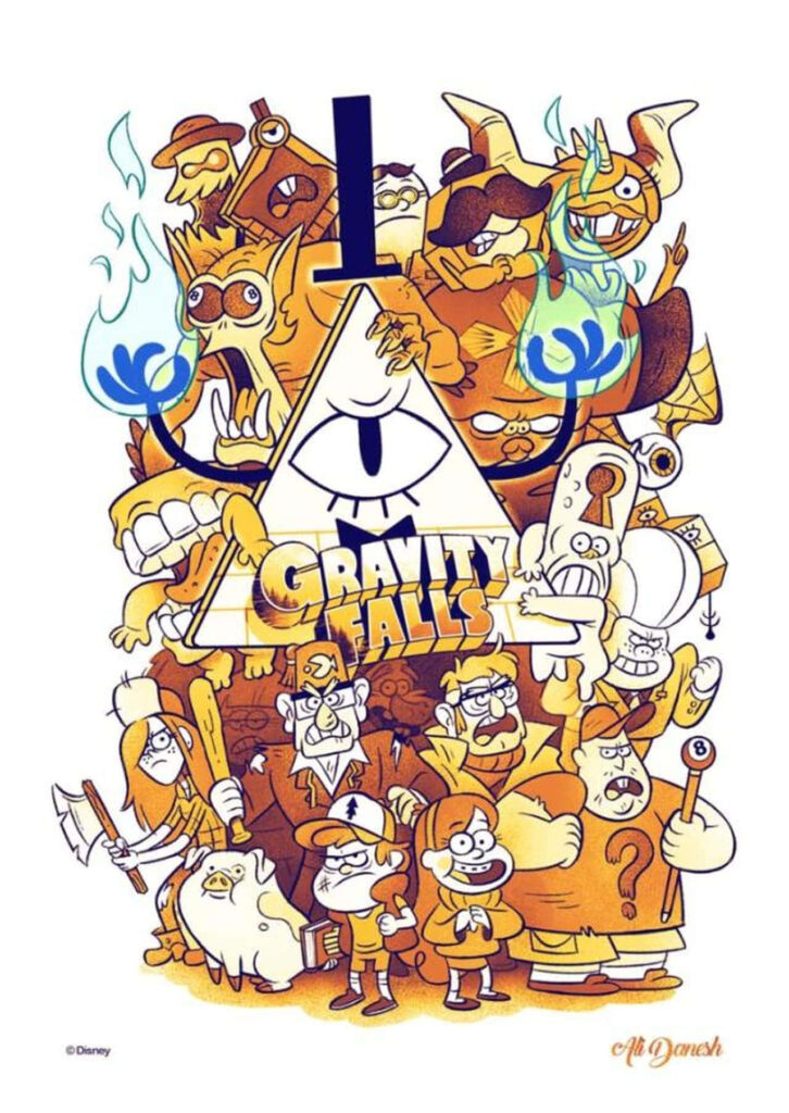Vibrant Gravity Falls Wallpaper: Captivating Character Collage Background