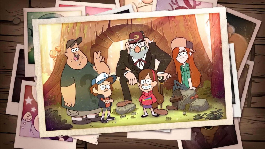 Vibrant Gravity Falls Wallpaper: Dipper, Mabel & Grunkle Stan Adventure