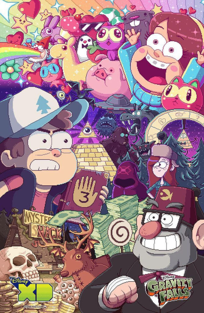 Vibrant Gravity Falls Wallpaper: Adventure with Dipper & Mabel
