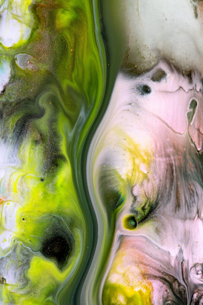 Vibrant Green Abstract Fluid Art Wallpaper - 2560x3840 Background