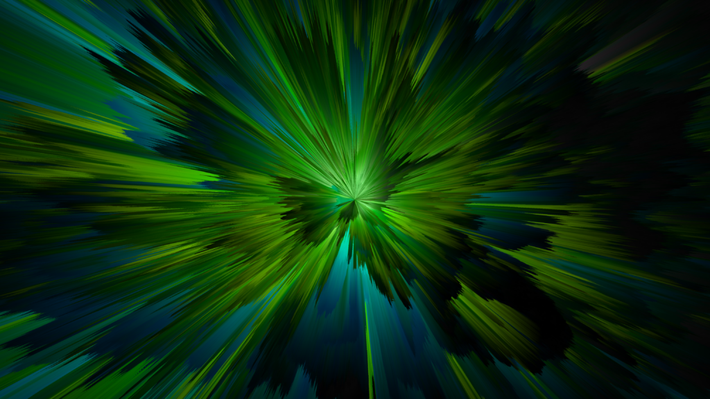 Vibrant Green Abstract Wallpaper with Dynamic Energy on Dark Background
