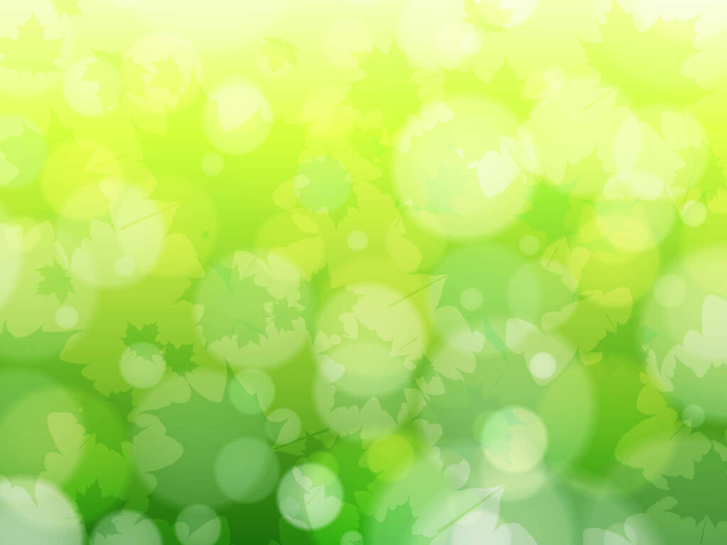 Vibrant Green Abstract Wallpaper with Gradient and Leaf Shapes