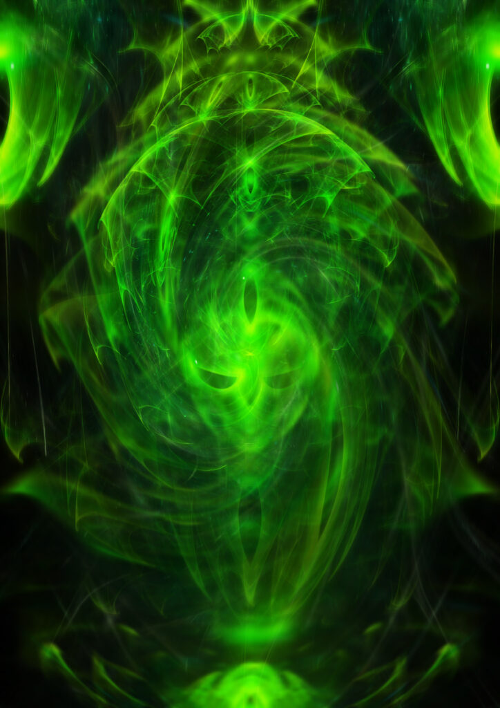 Vibrant Green Abstract Wallpaper: Ethereal Cloud-Like Patterns