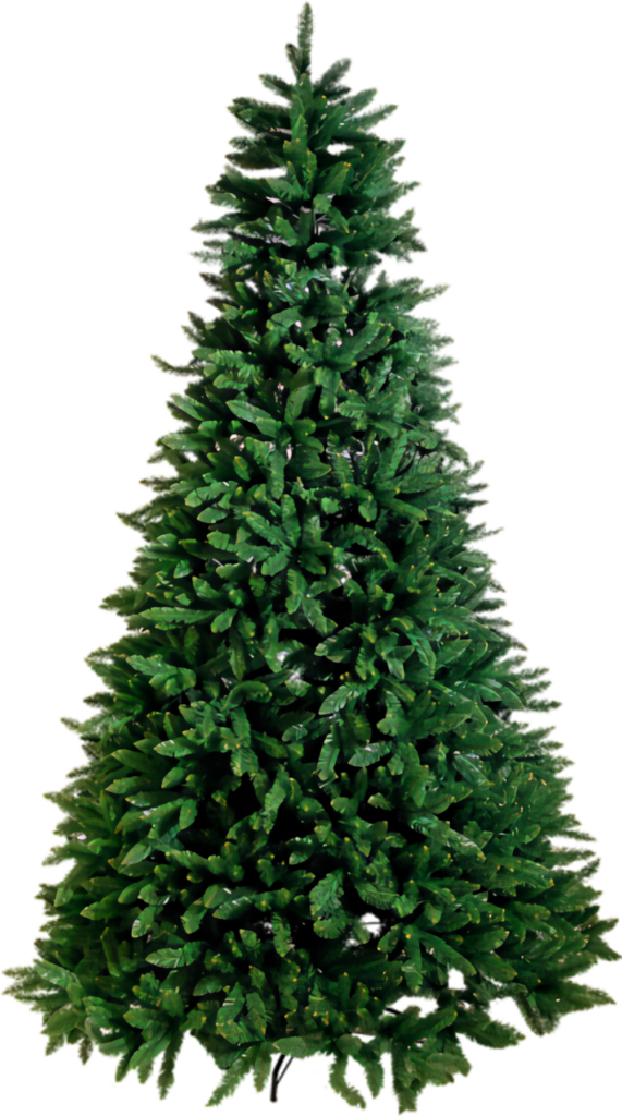 Vibrant Green Artificial Christmas Tree Wallpaper on Transparent Background