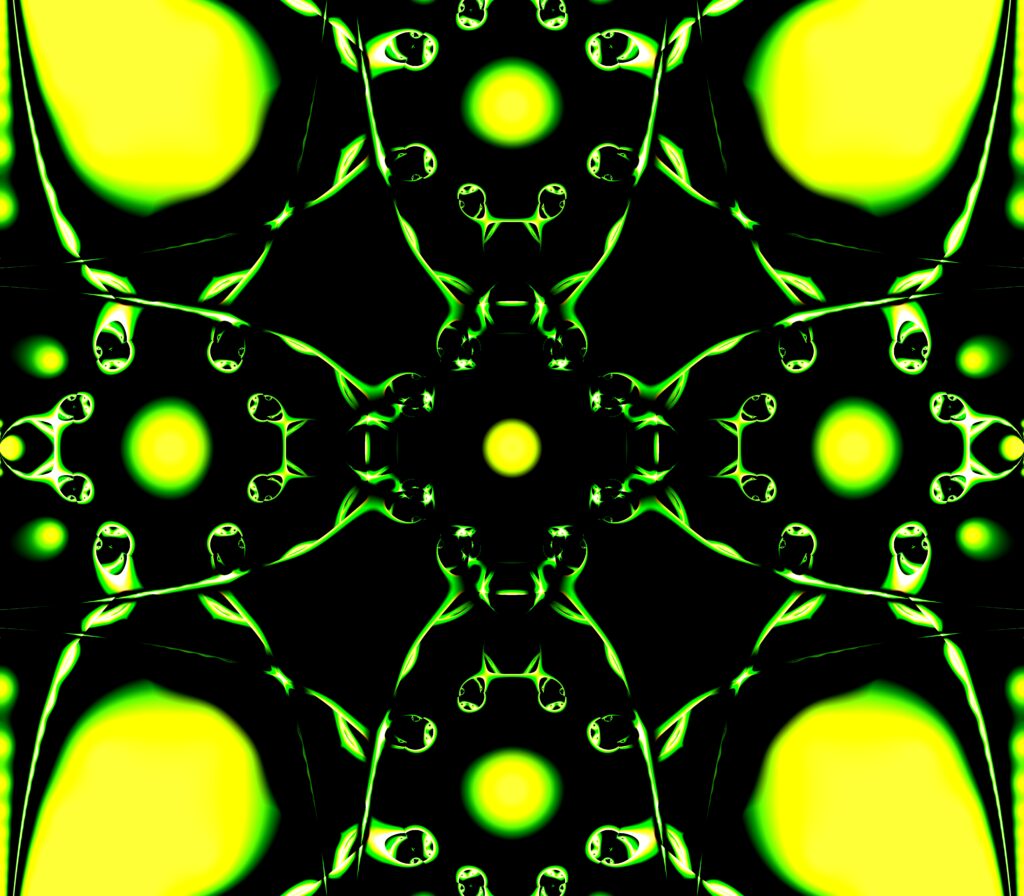 Vibrant Green & Black Fractal Wallpaper – Mesmerizing Abstract Background