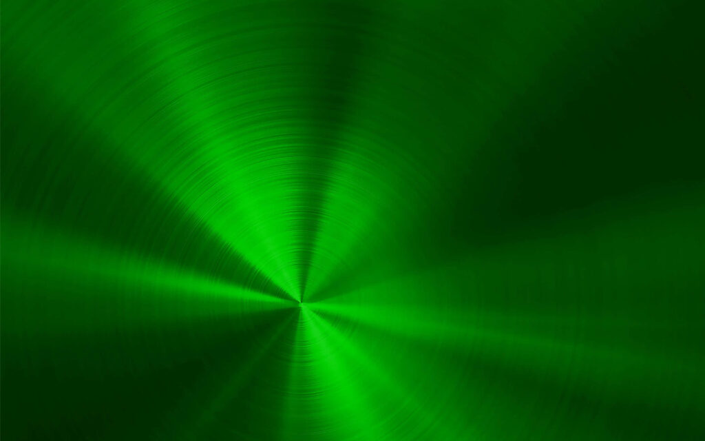 Vibrant Green Brushed Metal Texture with Circular Gradient Wallpaper