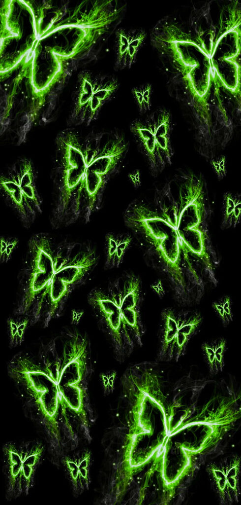 Mesmerizing Green Butterfly Wallpaper on Dark Background