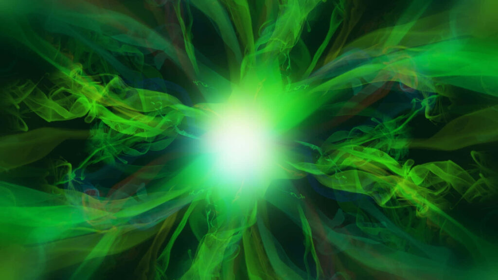 Vibrant Green Energy Burst - Dynamic Swirling Wallpaper Background