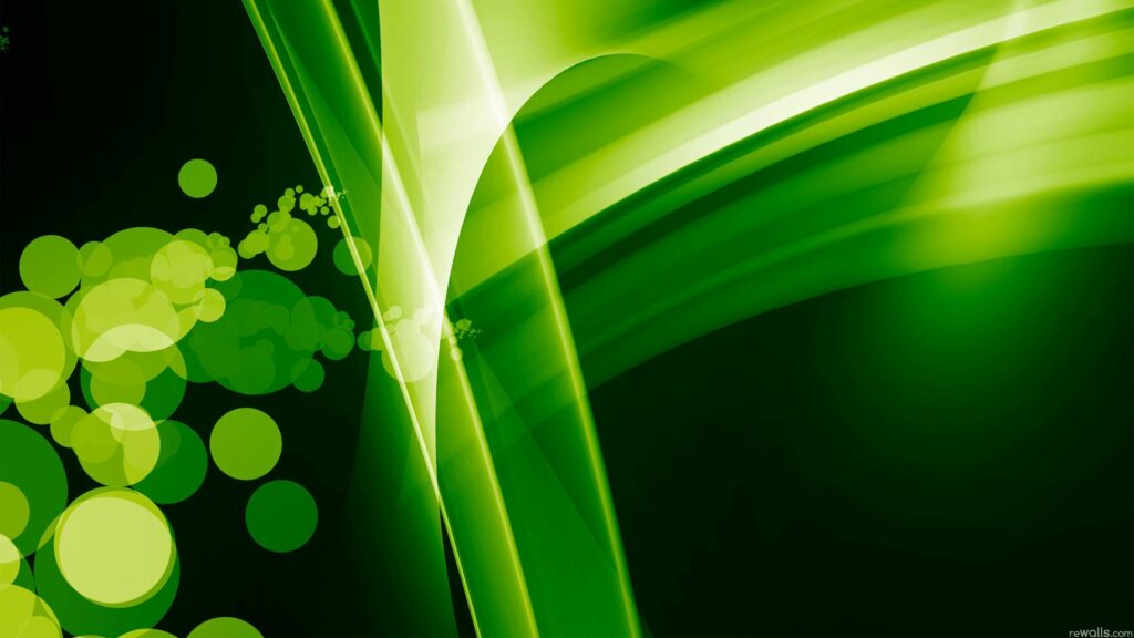 Vibrant Green Wallpaper: Fluid Lines & Bright Spots | 1920x1080