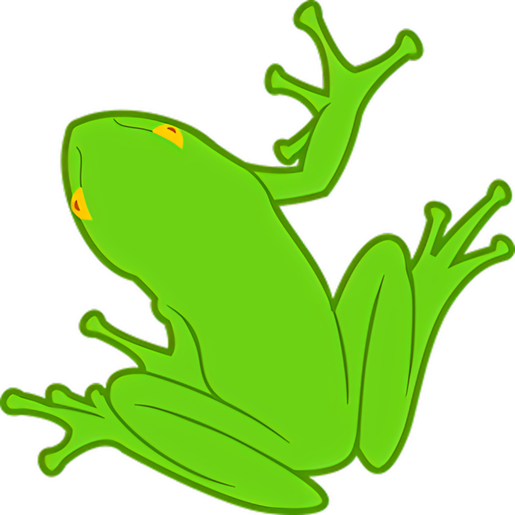 Vibrant Green Frog Illustration on Transparent Background Wallpaper