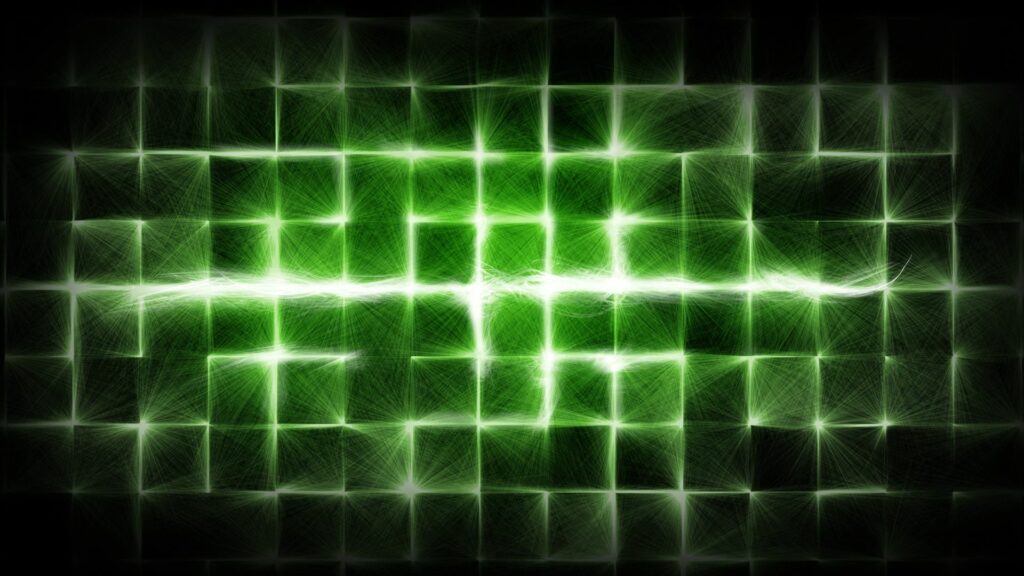 Vibrant 1920x1080 Green Glowing Cells Electric Background Wallpaper