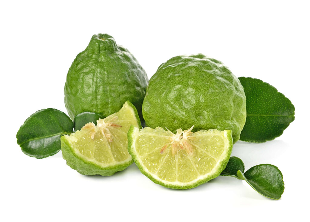 Vibrant Kaffir Lime Fruits & Leaves Wallpaper Background