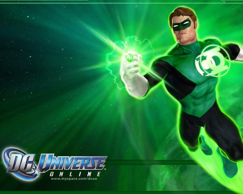 Vibrant Green Lantern Wallpaper: DC Universe Icon with Power Ring
