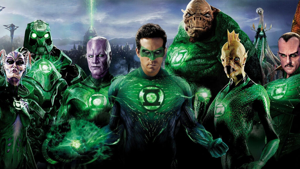 Vibrant Green Lantern Corps Wallpaper: Cosmic Green Uniforms