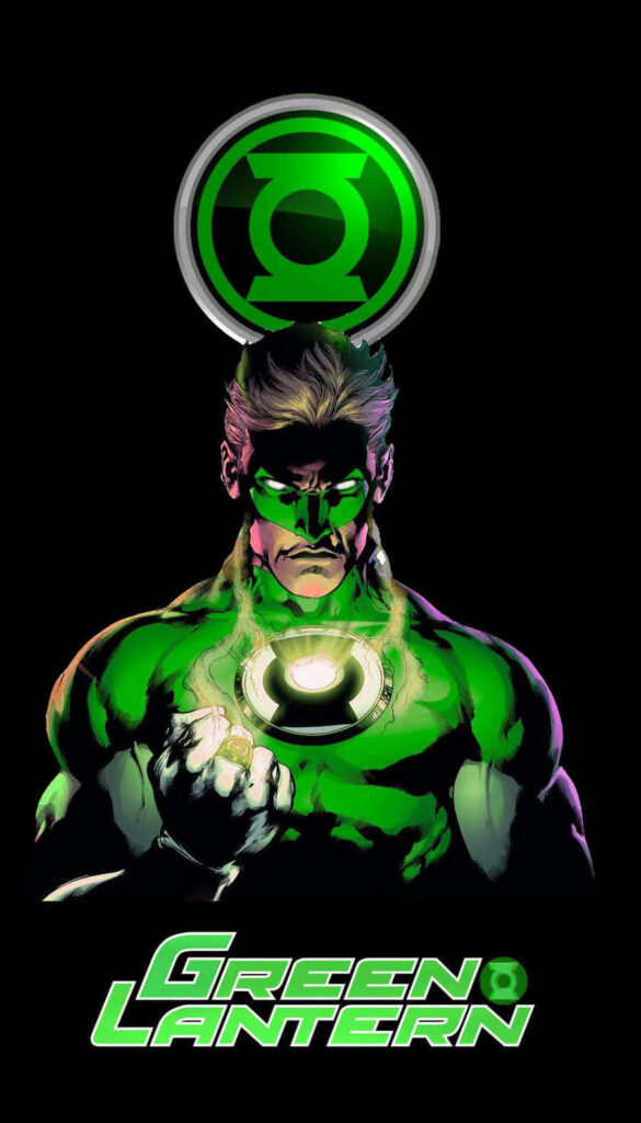 Powerful Green Lantern Wallpaper: Iconic Emblem & Glowing Pose