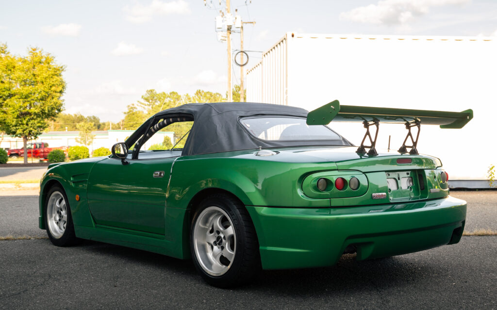 Vibrant Green Mazda MX-5 Wallpaper: Sporty Tuning & Rear Spoiler