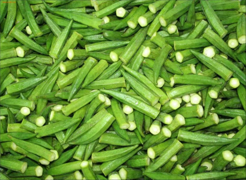 Vibrant Green Okra Wallpaper Background: Fresh & Healthy Textures