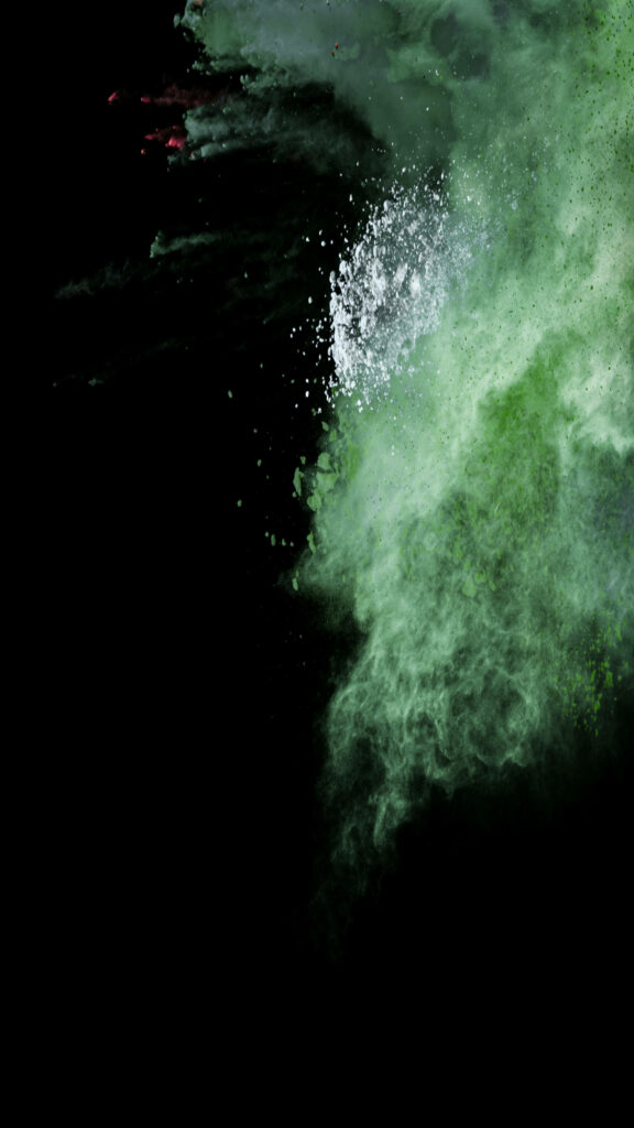 Vibrant Green Powder Explosion Wallpaper for Samsung Full HD Displays