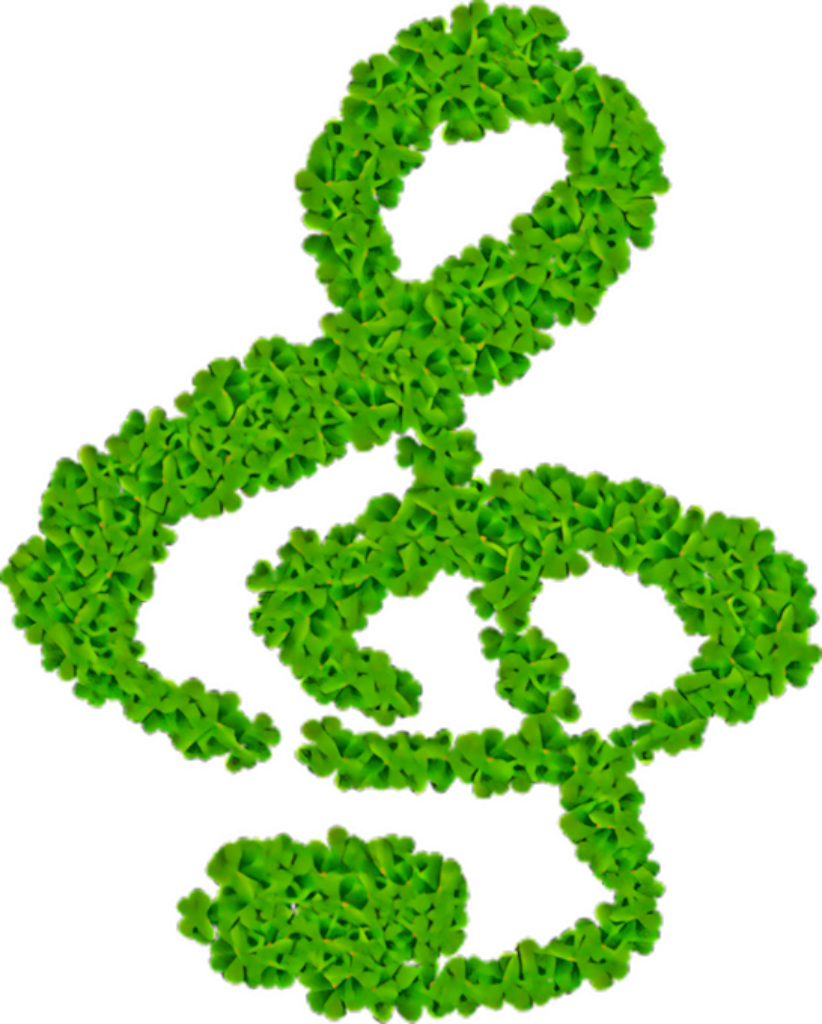 Vibrant Green Treble Clef Wallpaper: Nature-Inspired Music Design