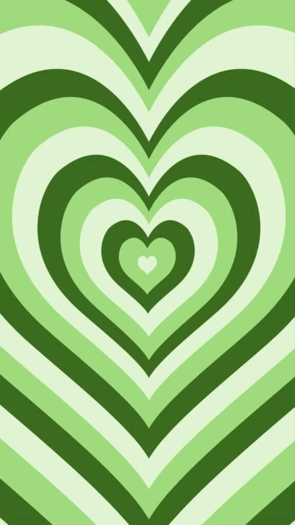 Vibrant Green Wildflower Heart Pattern Wallpaper Background