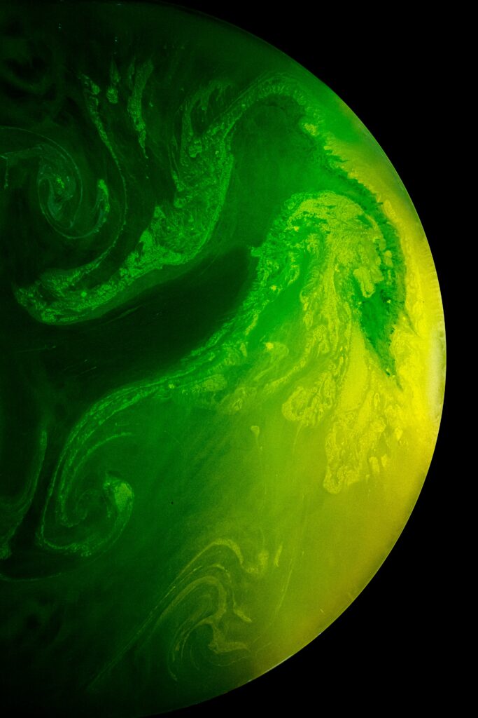 Vibrant Abstract Bubble Wallpaper in Green and Yellow Background