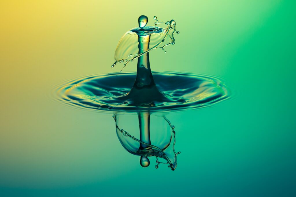 Vibrant Green & Yellow Droplet Splash Wallpaper Background