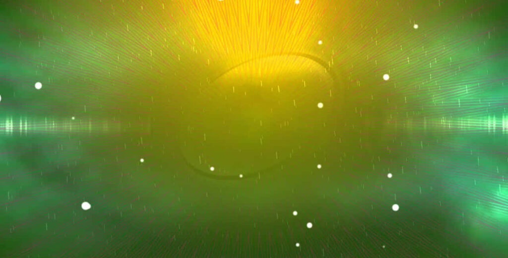 Celestial Green & Yellow Gradient Wallpaper with Glowing Rays